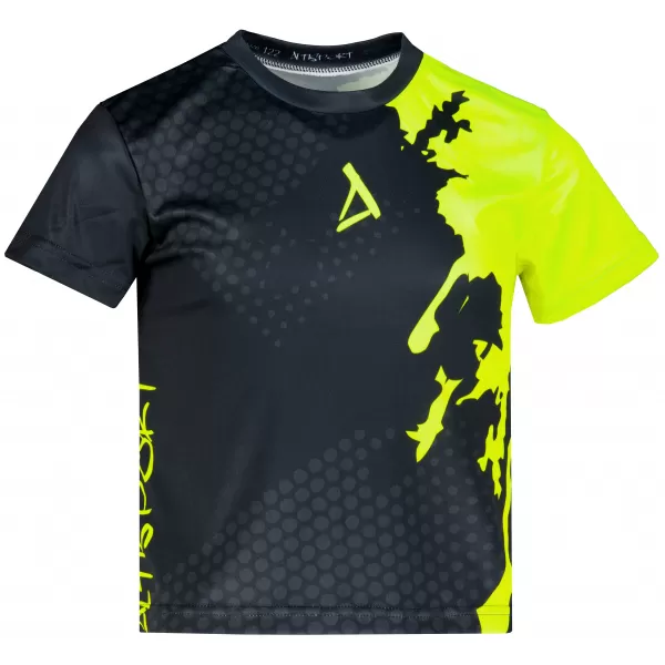  Otroška premium funkcionalna majica ALTISPORT VOJ/ALM112TR01 ČRNO-FLUO RUMENA 