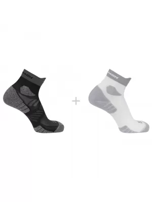 Nogavice SALOMON AERO ANKLE 2-PACK BELA/ČRNA