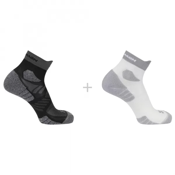 Nogavice SALOMON AERO ANKLE 2-PACK BELA/ČRNA 
