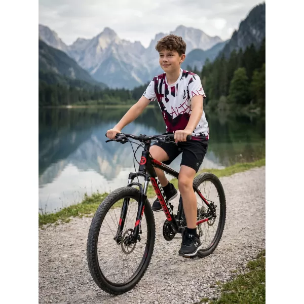  Otroška premium funkcionalna majica ALTISPORT VOJ/ALK076TR01 BELO/VINO 