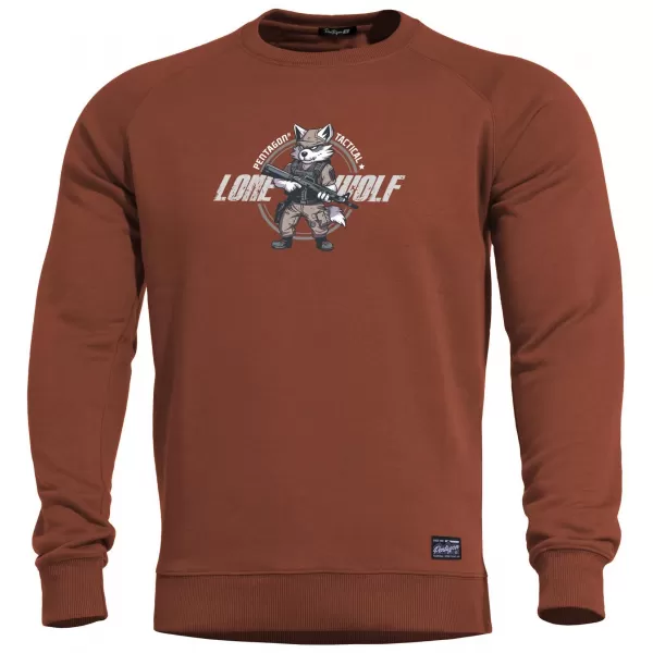  Pulover PENTAGON HAWK SWEATER LONE WOLF K09019 KOSTANJEVA RDEČA 