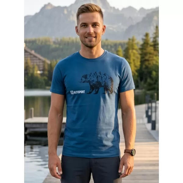  Moška majica s kratkimi rokavi ALTISPORT ALM193129 DENIM 