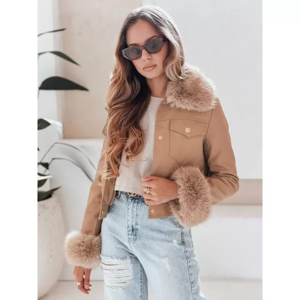 Ženska jakna DSTREET TY5139 KARAMELA 
