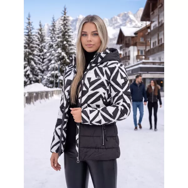  Ženska jakna KIXMI VERONICA ČRNO/BELO 