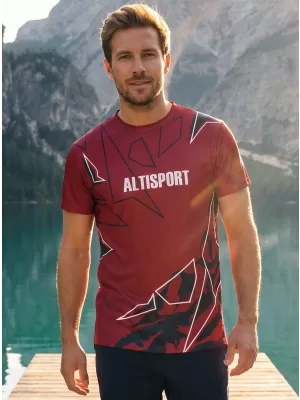 Moška vrhunska majica za prosti čas ALTISPORT VOJ/ALM123TR06 TEMNO RDEČA