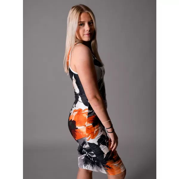  Ženska premium obleka ALTISPORT VOJ/ALW117SAT03 ČRNA/ORANŽNA 