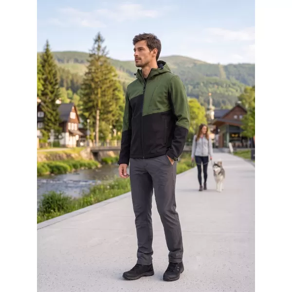  Moška softshell jakna ALTISPORT GAN KAKI/ČRNA 