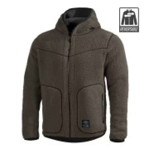  Pulover iz flisa PENTAGON IANOS SHERPA 2 K09057 ČRNA/VOLČJA SIVA 