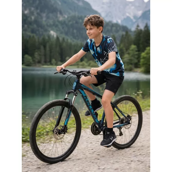  Otroška premium funkcionalna majica ALTISPORT VOJ/ALK076TR01 MODRO ČRNA 
