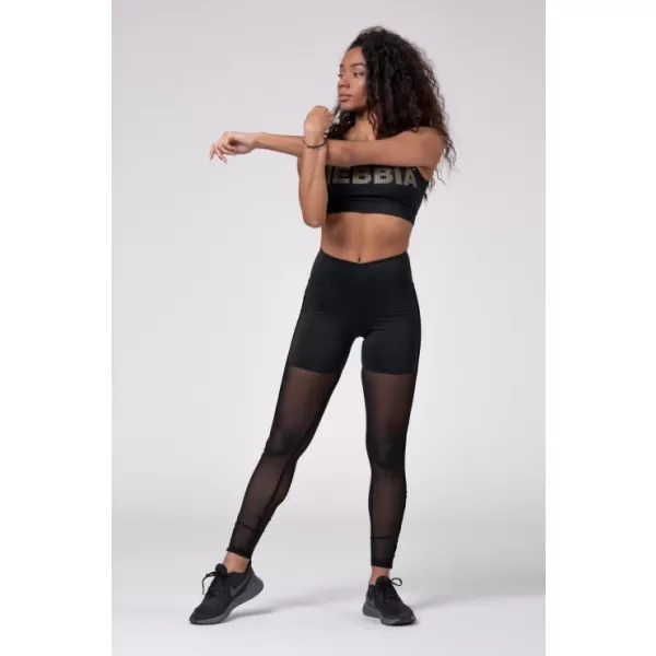  Zlati mrežasti mini top 830 BLACK Nebbia 