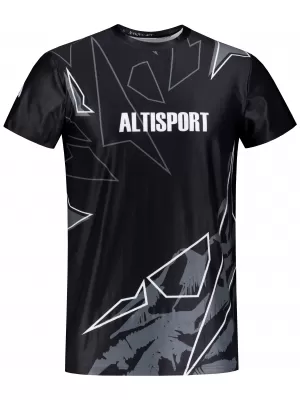 Moška vrhunska majica za prosti čas ALTISPORT VOJ/ALM123TR06 ČRNO-BELO