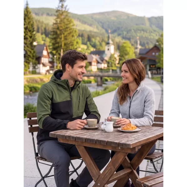  Moška softshell jakna ALTISPORT GAN KAKI/ČRNA 