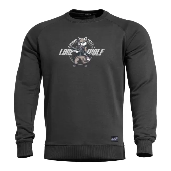 Pulover PENTAGON HAWK SWEATER LONE WOLF K09019 ČRNA 