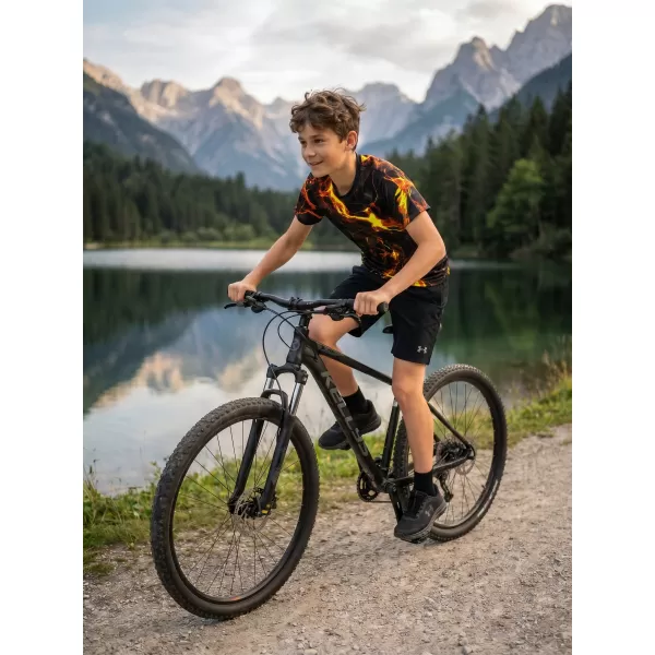  Otroška premium funkcionalna majica ALTISPORT VOJ/ALK071TR01 ČRNA IN RUMENA 