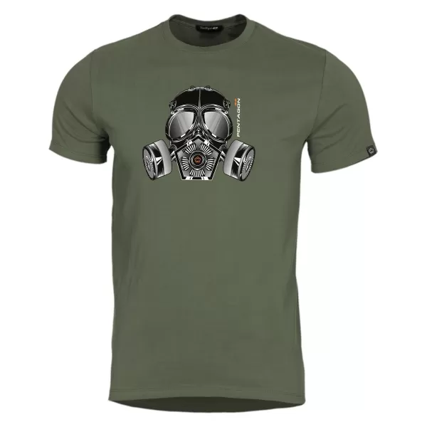  Majica s kratkimi rokavi PENTAGON AGERON GAS MASK K09012 OLIVNO ZELENA 