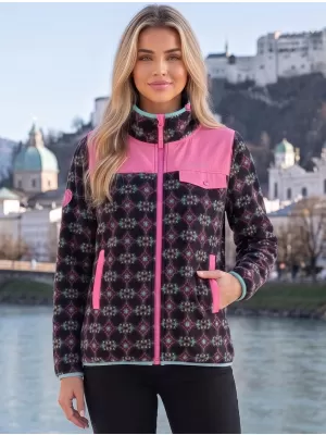 Ženski pulover iz flisa ALTISPORT GENESIS ČRNA/SVETLO ROZA