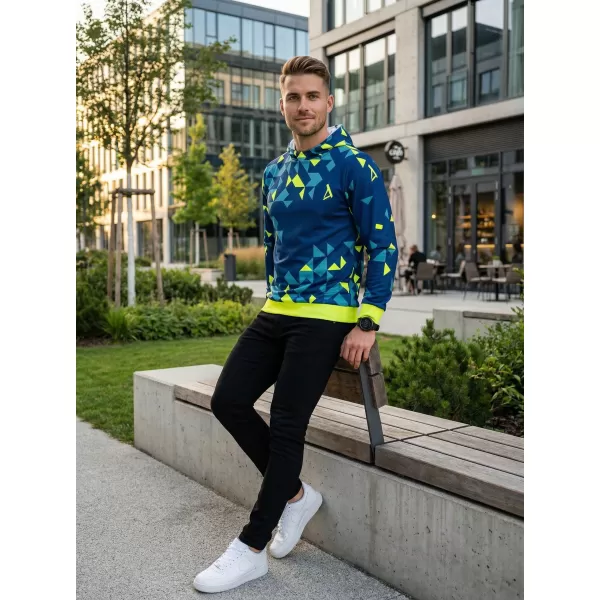 Moški vrhunski funkcionalni pulover ALTISPORT VOJ/ALM108MI01 MORNARSKO-NEON RUMENA 