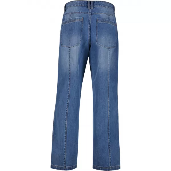  Moške kavbojke URBAN CLASSICS TB7605 SREDNJE TEMNO MODRO OPRANO 