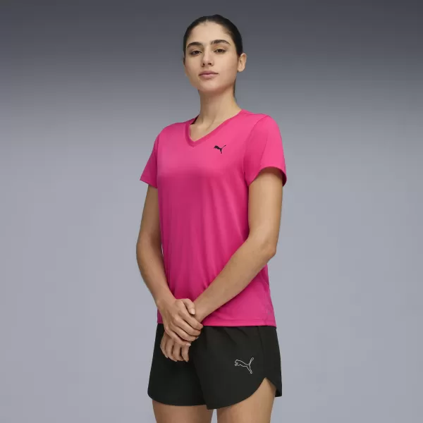  Srajca PUMA W TAD ESSENTIAL VNECK TEE 52589099 ŽAREČE ROZA 