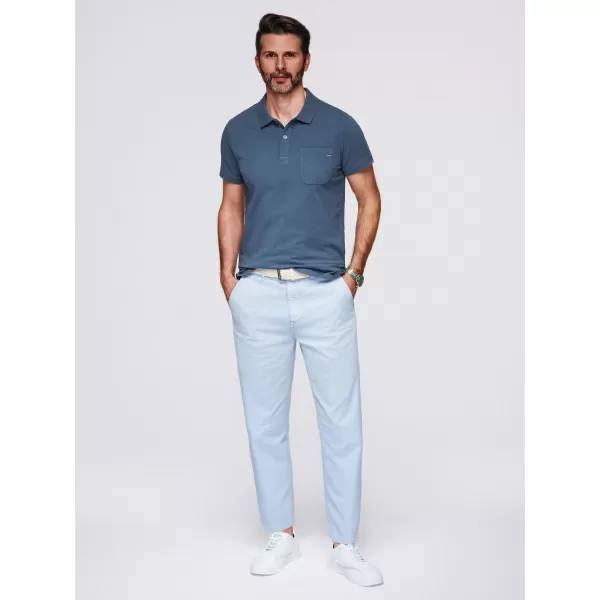  Moška T -majica z ovratnikom OMBRE OM-POWS-0142 TEMNO MODRA 