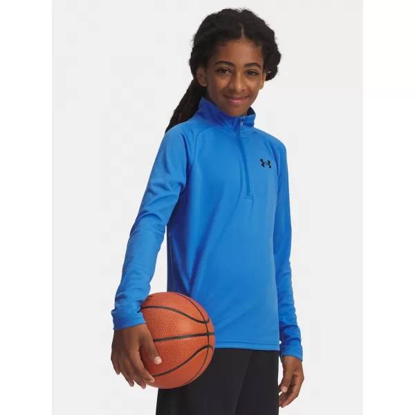  Fantovska majica s kratkimi rokavi UNDER ARMOUR UA TECH 2.0 1/2 ZIP 1363286-402 MODRA 