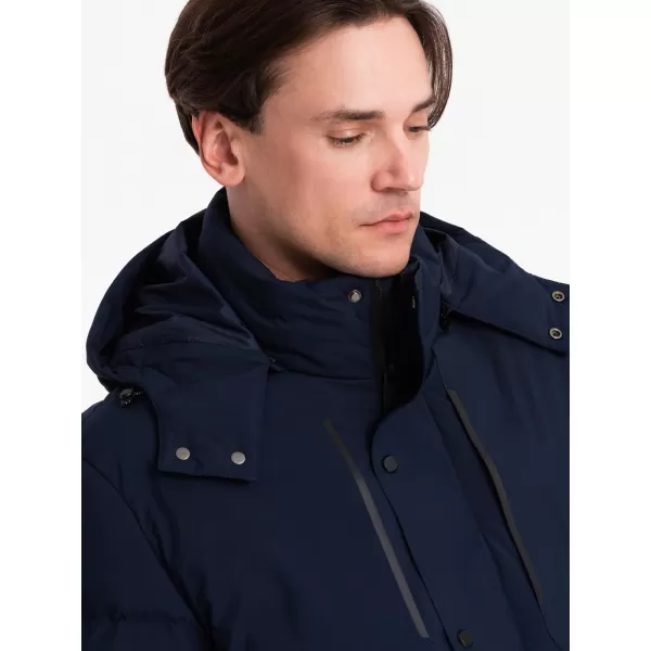  Moška zimska jakna OMBRE OM-JAHP-0306 MORNARSKO MODRO 
