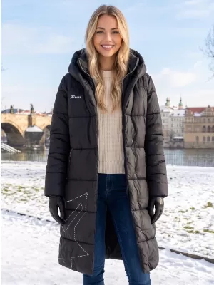 Ženski plašč KIXMI VENECIA ČRNO/BELO