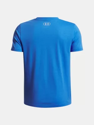 Fantovska majica s kratkimi rokavi UNDER ARMOUR UA B LOGO WORDMARK SS MODRA