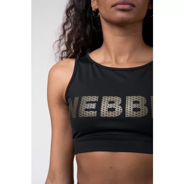  Zlati mrežasti mini top 830 BLACK Nebbia 