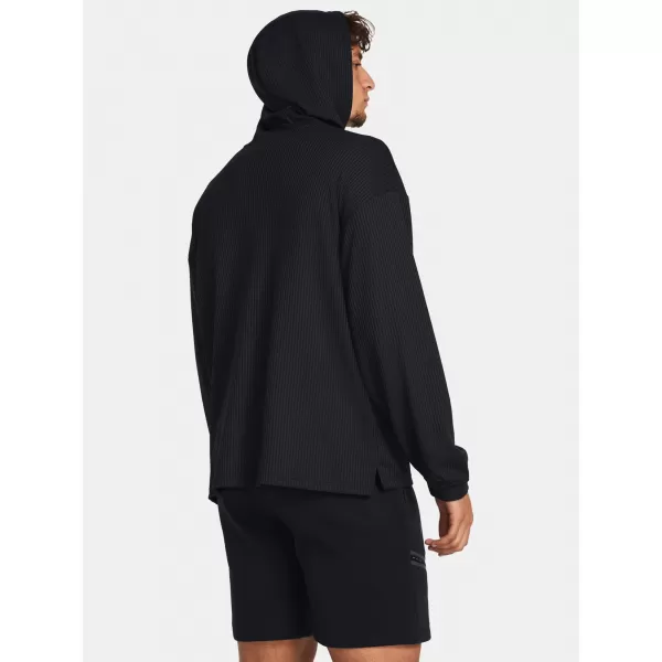  Moški pulover UNDER ARMOUR UA RIVAL WAFFLE HOODIE 1383108-001 ČRNA 