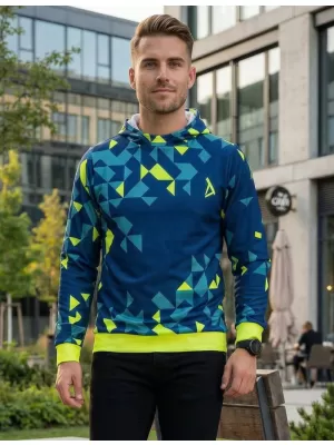 Moški vrhunski funkcionalni pulover ALTISPORT VOJ/ALM108MI01 MORNARSKO-NEON RUMENA