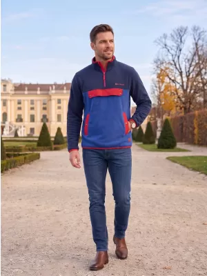 Moški pulover iz flisa ALTISPORT GARM MODRA/RDEČA