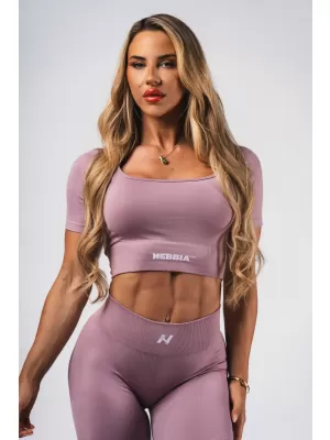 Brezšivni kratki top za oblikovanje FLOW SEAMLESS 499 ROZA Nebbia
