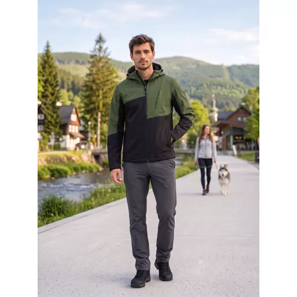  Moška softshell jakna ALTISPORT GAN KAKI/ČRNA 