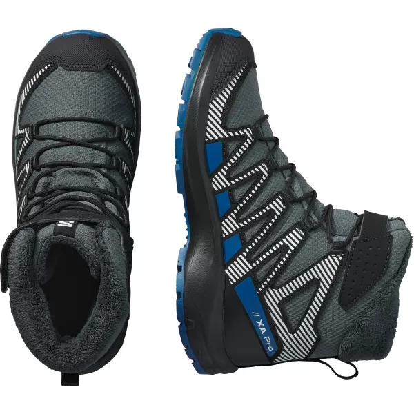  Otroški čevlji SALOMON XA PRO V8 WINTER WATERPROOF J TURBULENCA/ČRNA/TEMNO MODRA 