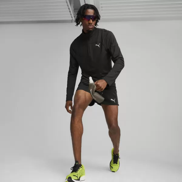  Športna majica PUMA RUN CLOUDSPUN 1/4 ZIP 52499201 ČRNA PUMA 