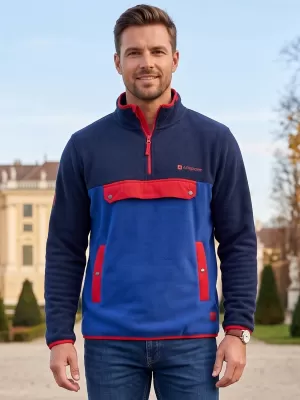 Moški pulover iz flisa ALTISPORT GARM MODRA/RDEČA