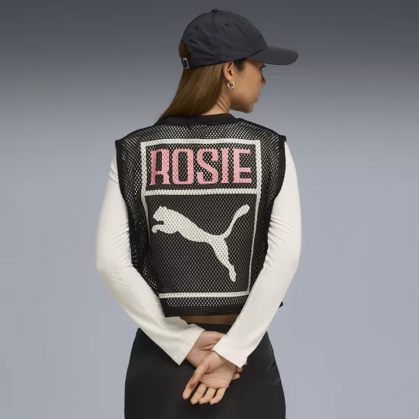  Tank Top PUMA X ROSÉ RELAXED MESH TOP 63380401 PUMA ČRNA 