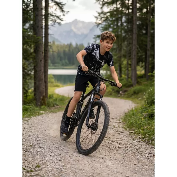  Otroška premium funkcionalna majica ALTISPORT VOJ/ALK071TR01 ČRNO-BELO 