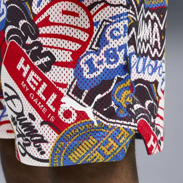  Kratke hlače PUMA HOOPERHOTLINE AOP 7" SHORTS 63283701 ZA VES ČAS RDEČE/AOP 