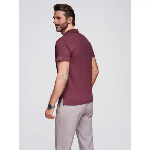 Moška T -majica z ovratnikom OMBRE OM-POWS-0142 MAROON 