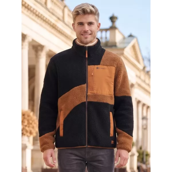  Moški pulover iz flisa ALTISPORT GANAN ČRNA/RJAVA 