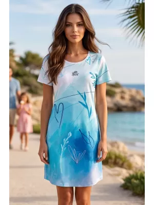 Ženska podaljšana vrhunska majica s kratkimi rokavi ALTISPORT VOJ/ALW083SAT02 BELO MODRA