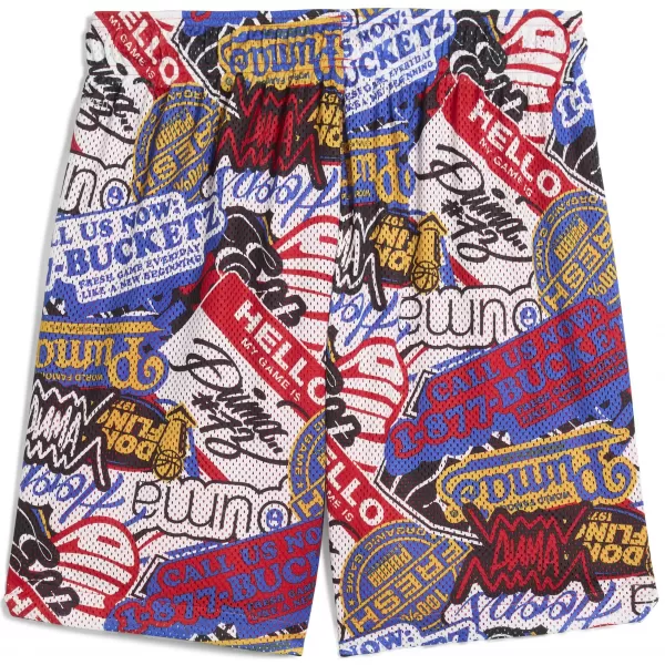  Kratke hlače PUMA HOOPERHOTLINE AOP 7" SHORTS 63283701 ZA VES ČAS RDEČE/AOP 
