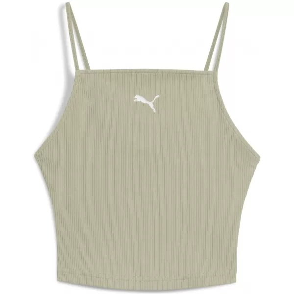  Ženski brezrokavnik PUMA WARDROBE ESS RIBBED TANK TOP 62977182 LUKS VOJSKA 