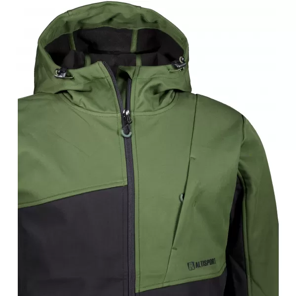  Moška softshell jakna ALTISPORT GAN KAKI/ČRNA 
