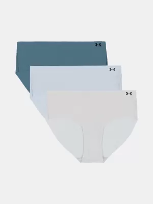 Ženske spodnjice UNDER ARMOUR UA PURE STRETCH NS HIP - 3PK 1383895-453 MODRA MIRNOST
