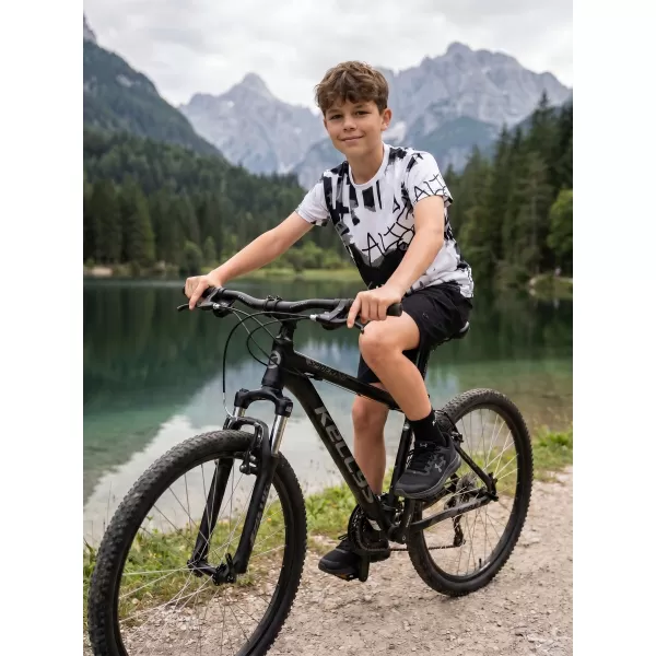  Otroška premium funkcionalna majica ALTISPORT VOJ/ALK076TR01 ČRNO-BELO 