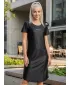 Ženska podaljšana vrhunska majica s kratkimi rokavi ALTISPORT VOJ/ALW075SAT02 ČRNA