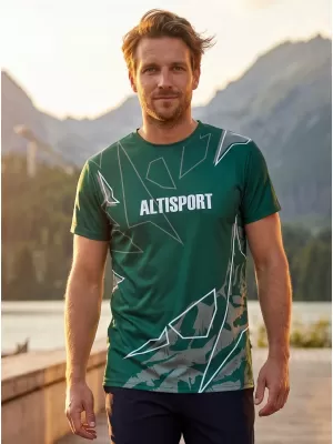 Moška vrhunska majica za prosti čas ALTISPORT VOJ/ALM123TR06 TEMNO ZELENA